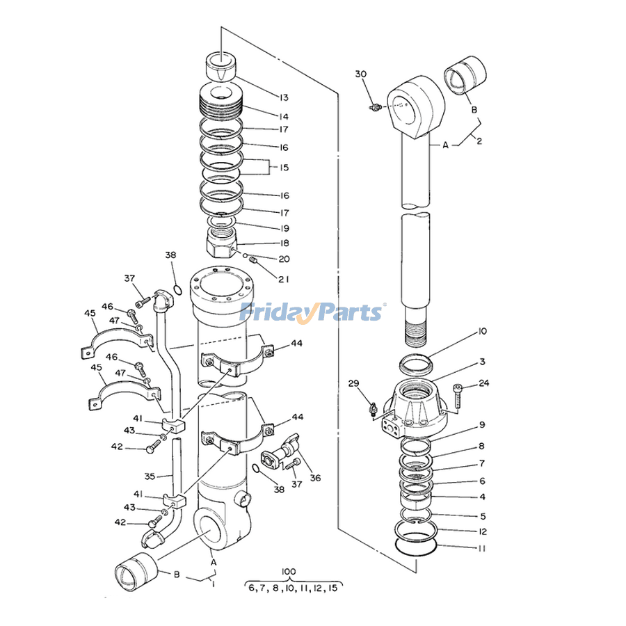 For Hitachi Excavator EX400 EX400LC EX400H EX400LCH Bucket Cylinder Seal Kit 4236057