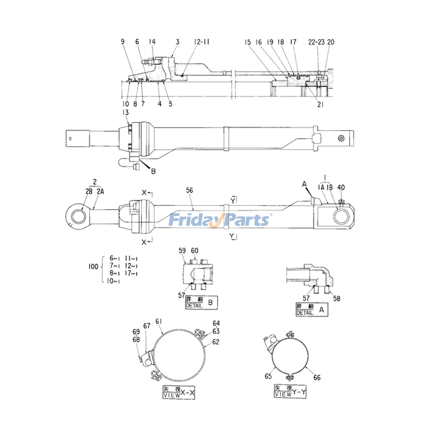 For Hitachi Excavator EX400-3 EX400-5 ZX450 ZX480MT Bucket Cylinder Seal Kit 4255532
