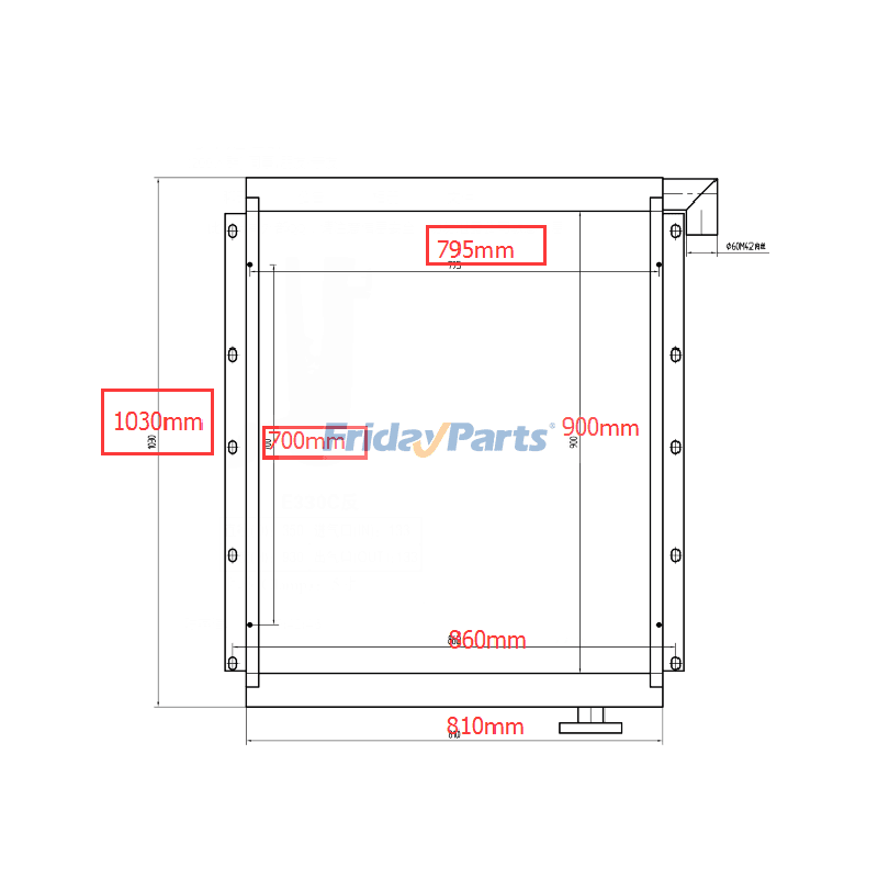 Refroidisseur d'huile hydrauliquepour Pelle