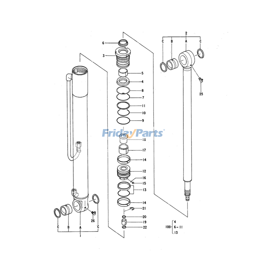 Arm Cylinder Seal Kit for Excavator