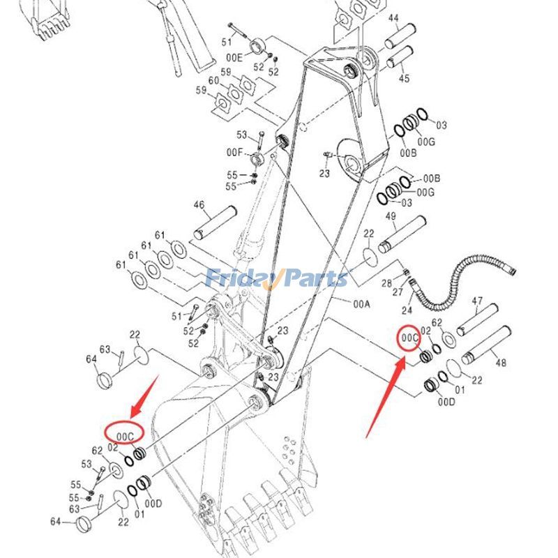 HITACHI用アームブッシング ZX180LC ZX200 ZX200-3 ZX240-3 ZX27-3 ZX450 ZX450-3 ZX600