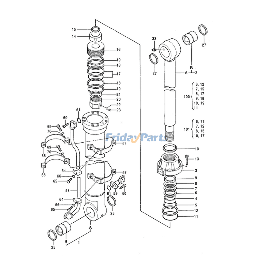 For Hitachi Excavator EX400-3 EX400-5 ZX450 ZX480MT Bucket Cylinder Seal Kit 4438681