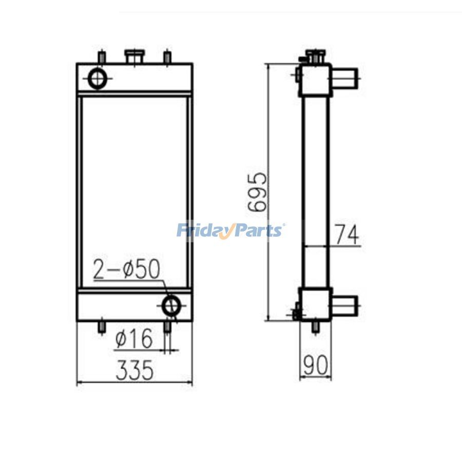 Water Tank Radiator Core ASS'Y for Excavator