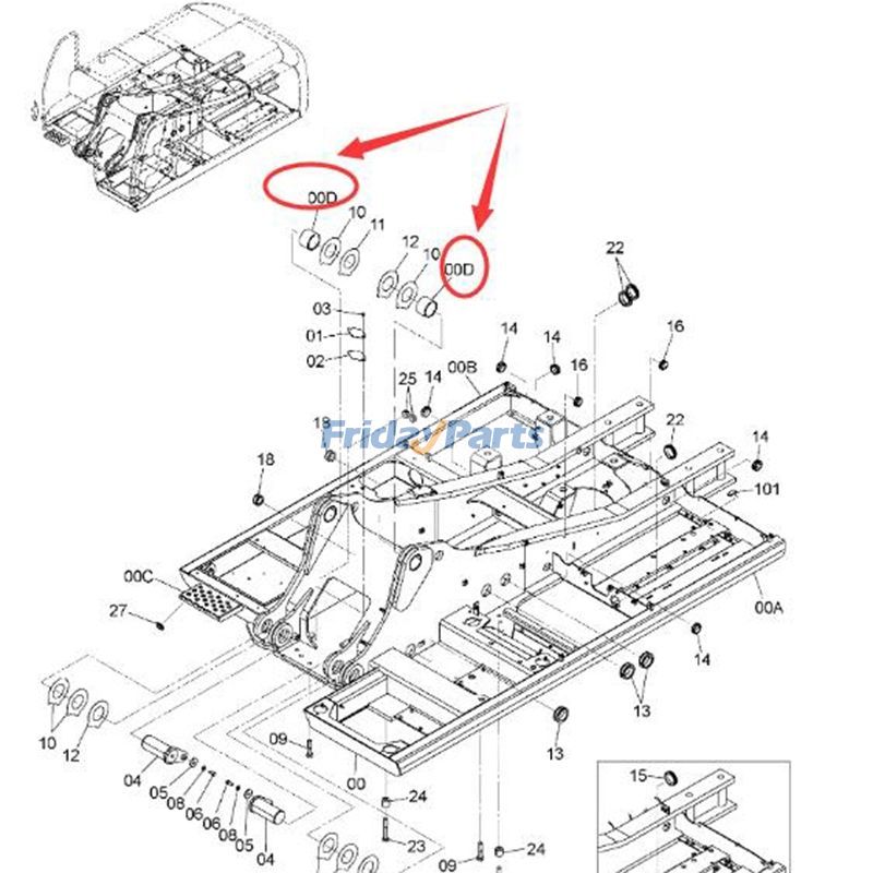 Main Frame Bushing for Excavator