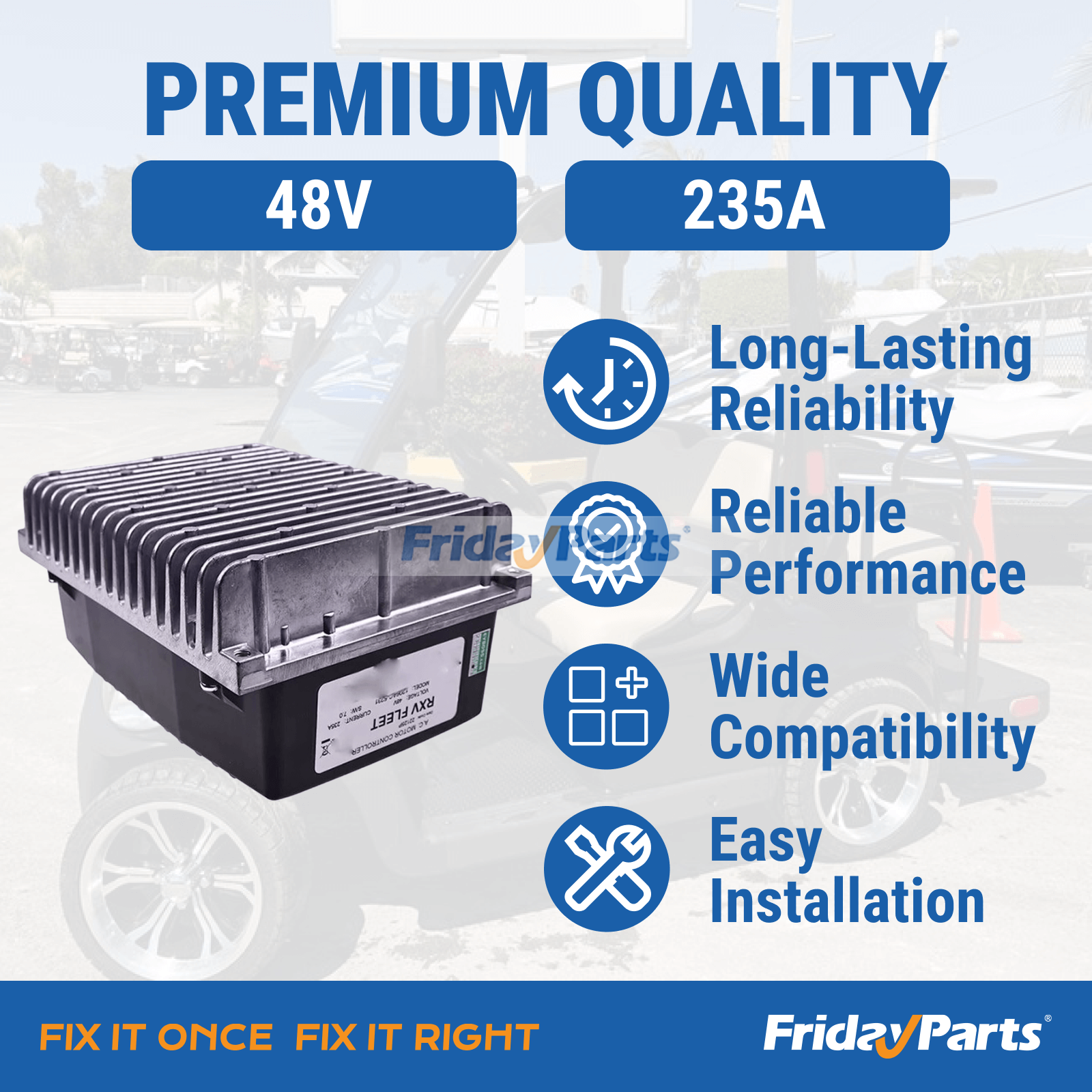 Contrôleur 48V 235A 1206AC-5231 1206AC-5201 pour voiturette de golf Curtis EZGO RXV 2FIVEpourPour E-Z-GO,Pour Curtis