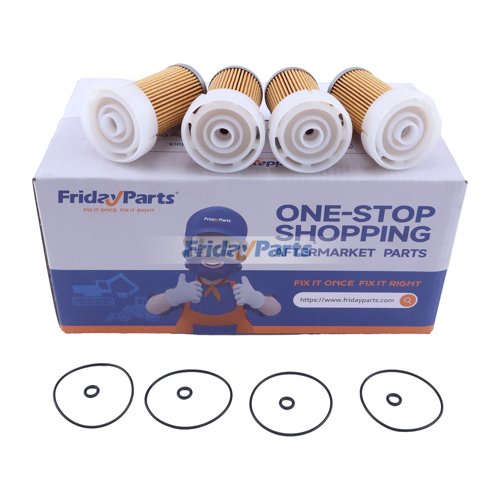 4 Pieces Fuel Filter 6C356-58330 for Kubota Tractor B2401DT B2401DT B2401DTN B2401DTWO