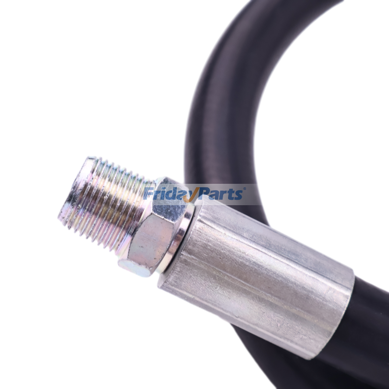 snow plow hydraulic hose fittings close-up

Boss RT3 hose ends and connectors

hydraulic hose 1/4 inch fittings detail

steel hydraulic couplers for snowplow

high-pressure hydraulic hose details