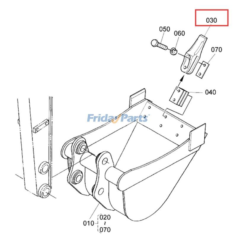 Dent de godet 4 piècespour Pelle