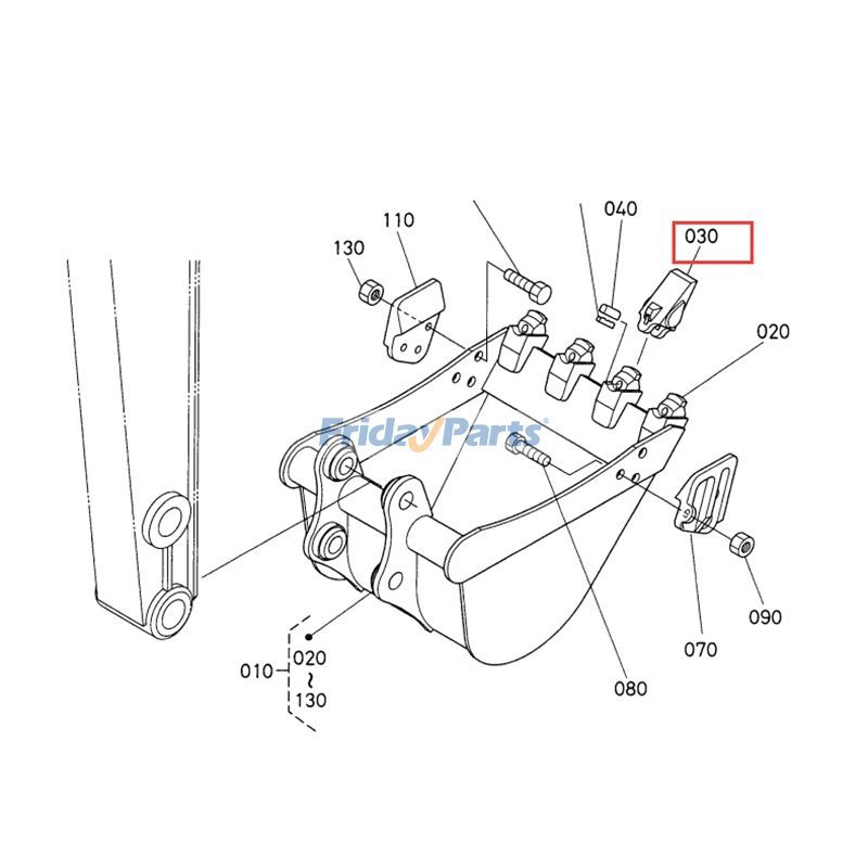 Dent de godet 4 piècespour Pelle