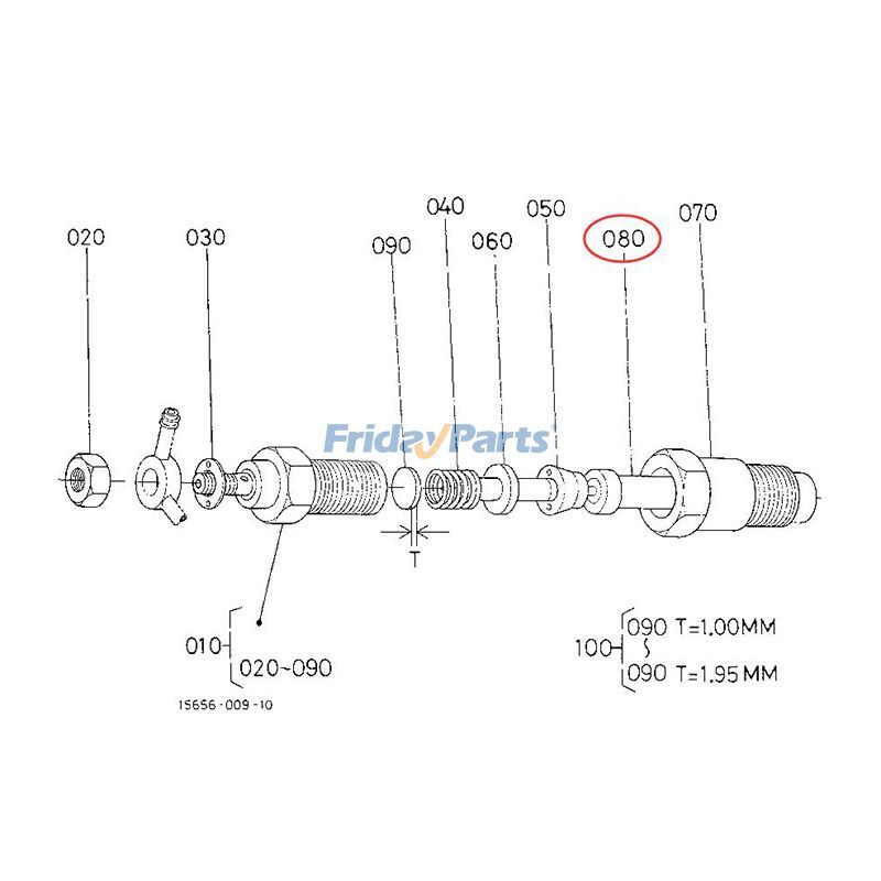 4Pcs Fuel Injector Nozzle 19202-53610 for Kubota Engine D722 D902 D905 Excavator KX101 KX151 for less