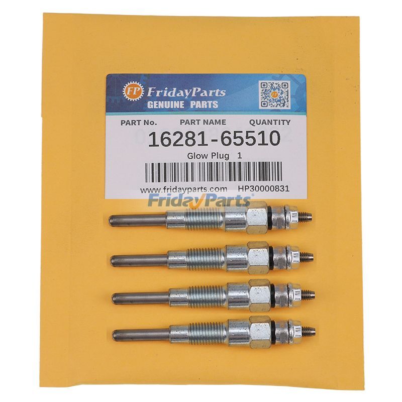 4Pcs Glow Plug 16281-65510 for Kubota Engine V1505 V1305 V1205