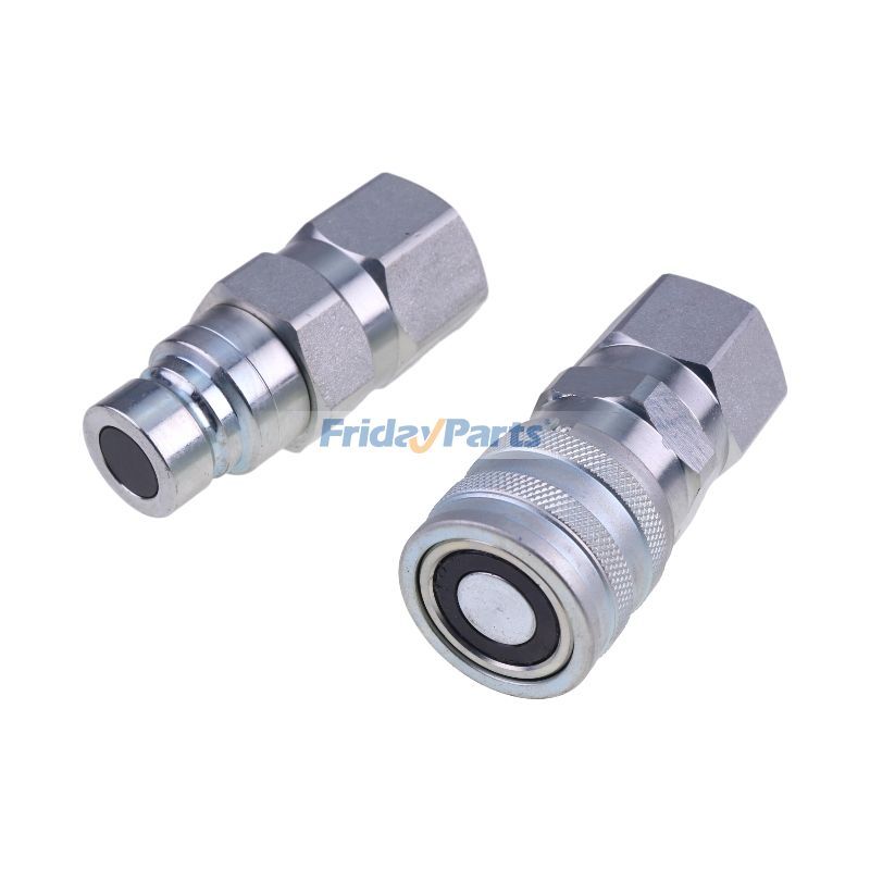 FridayPartsで5/8" SAE フラットフェイス カプラ セット 油圧クイック コネクト フィッティング Bobcat CAT CASE Volvo New Holland Thomas ASV 用を購入