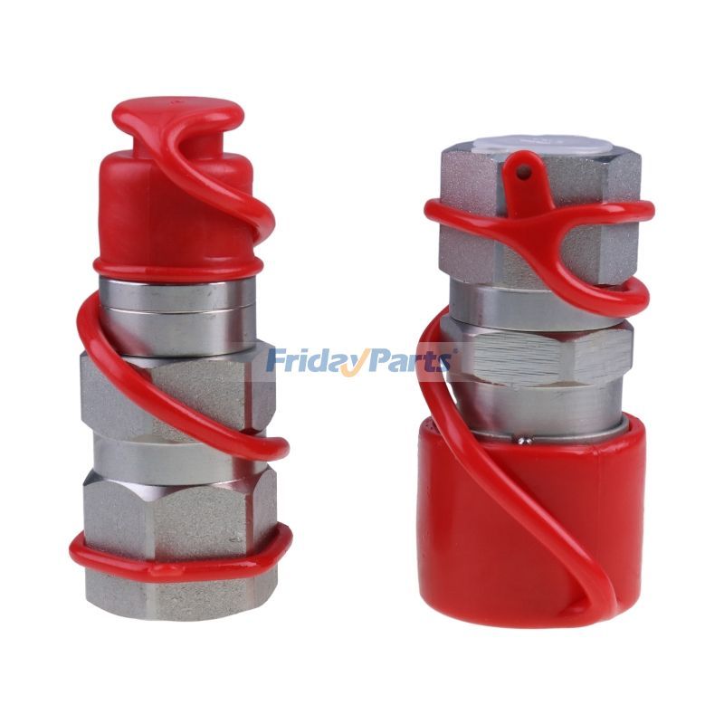5/8" SAE Flat Face Coupler Set Hydraulic Quick Connect Fitting for Bobcat CAT CASE Volvo New Holland Thomas ASV