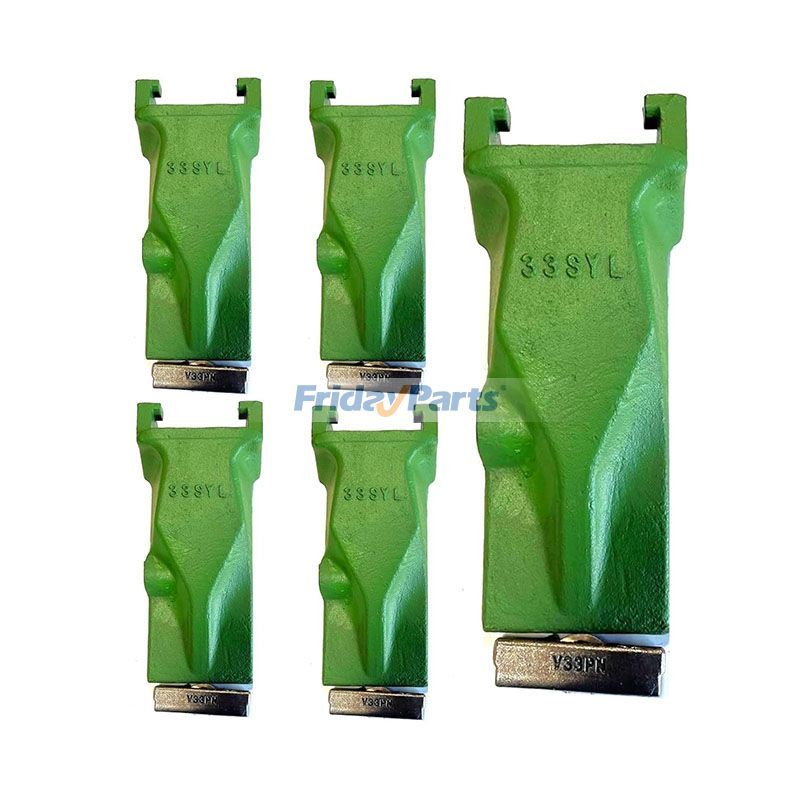 5 Pack Bucket Teeth V33SYL & Roll Pin V33PN for Excavator
