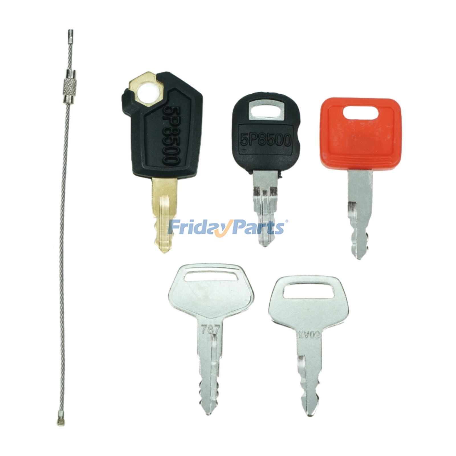 5 Pcs Ignition Keys fit for Caterpillar CAT Hitachi Kato Komatsu John Deere Heavy Equipment