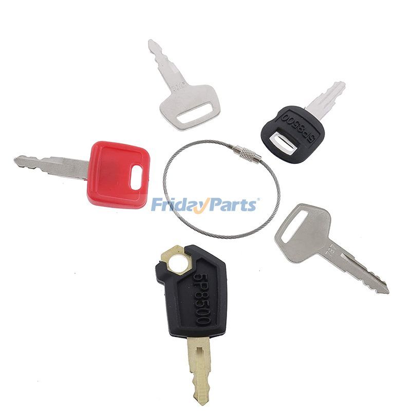 Lot de 5 clés de contact pour moteur CAT Hitachi Kato Komatsu John Deere Heavy Equipmentpour Pelle