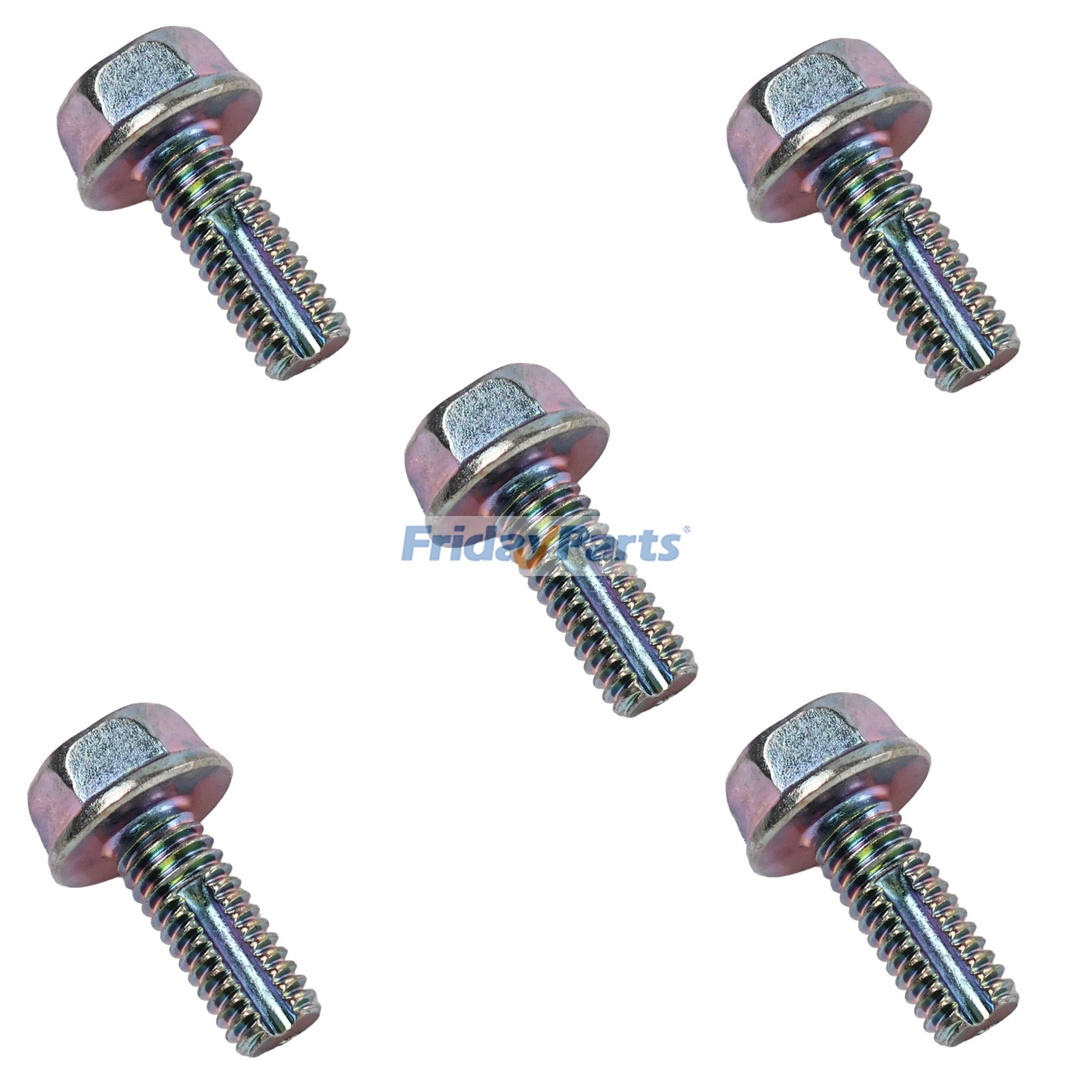 5 Pieces Bolt 1C020-95810 for Kubota Engine V6108 Tractor M7040DT M5040F L2501H M7060HD M108SDS M7040HDC