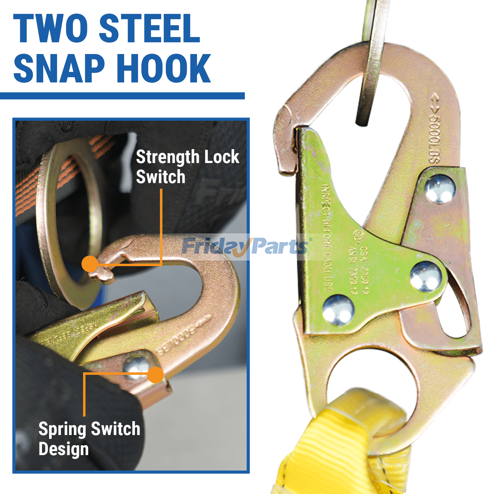 5 Point Full Body Safety Harness and Shock Absorbing Lanyard Set in Stock in China