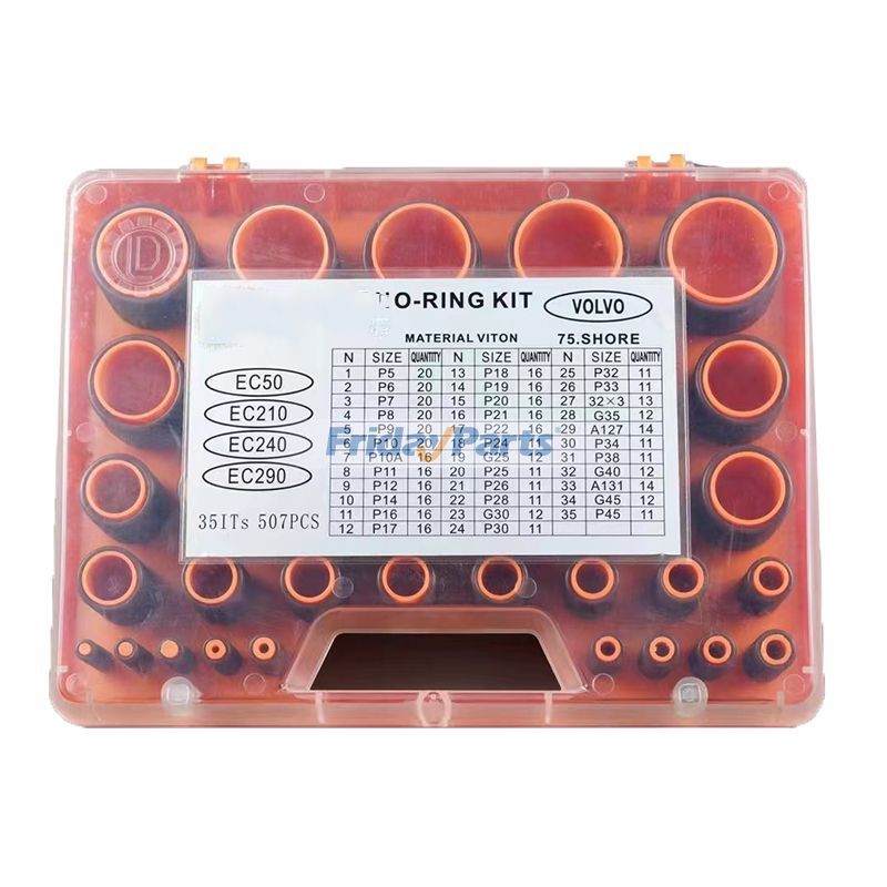 507 Pcs O-Ring Box for Volvo Excavator EC50 EC210 EC240 EC290
