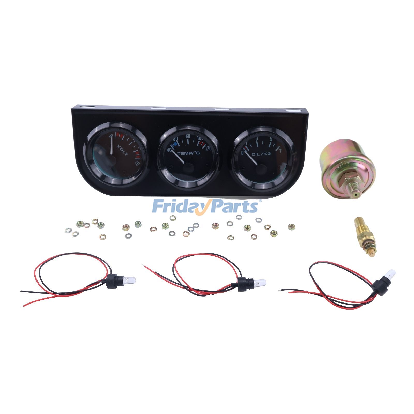 Water Temp Volts & Oil Pressure Auto Gauge Kit for Truck,Vehicle