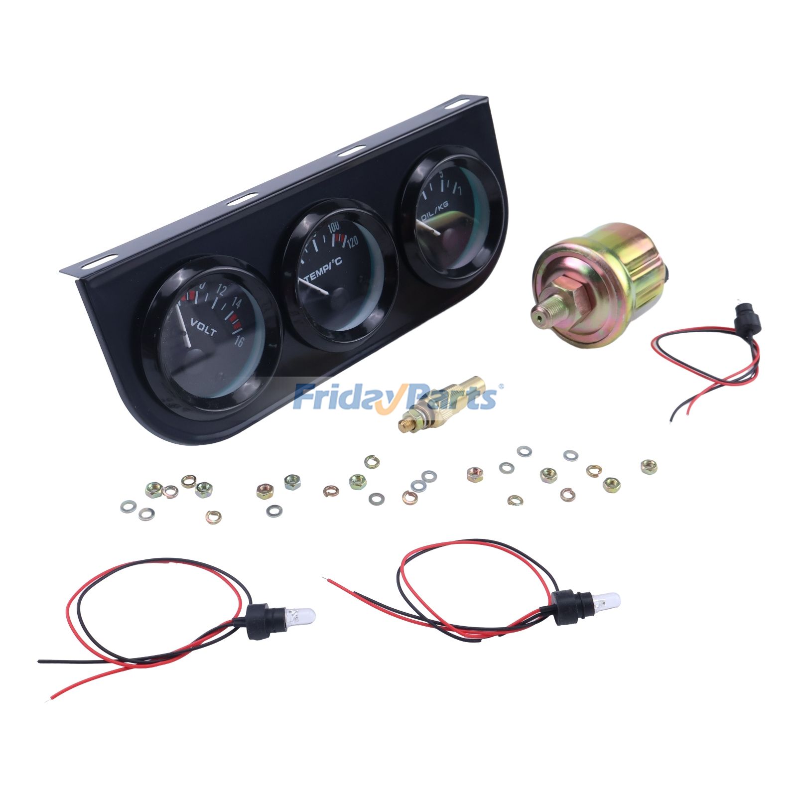 52mm Water Temp Volts & Oil Pressure Auto Gauge Kit 2391 for Racing Track Truck