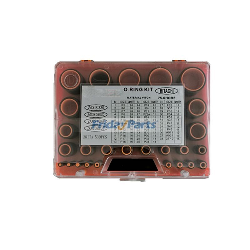 日立掘削機 Zaxis330 Zaxis360LC Zaxis450H Zaxis360LCK 用 O リング ボックス 539 個