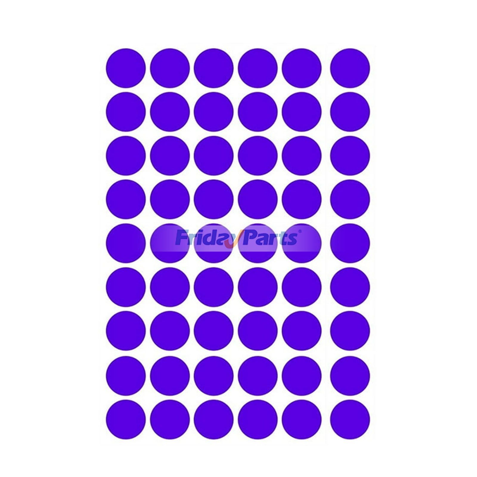 54 Pieces Diameter 20mm Purple Round Sticker for Engine Overhaul Kit
