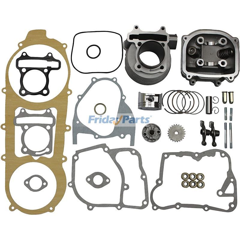 57.4mm Big Bore Cylinder Rebuild Kit for GY6 4 Stroke 125cc-150cc 157QMJ 152QMI Go Kart Motorcycle Scooter