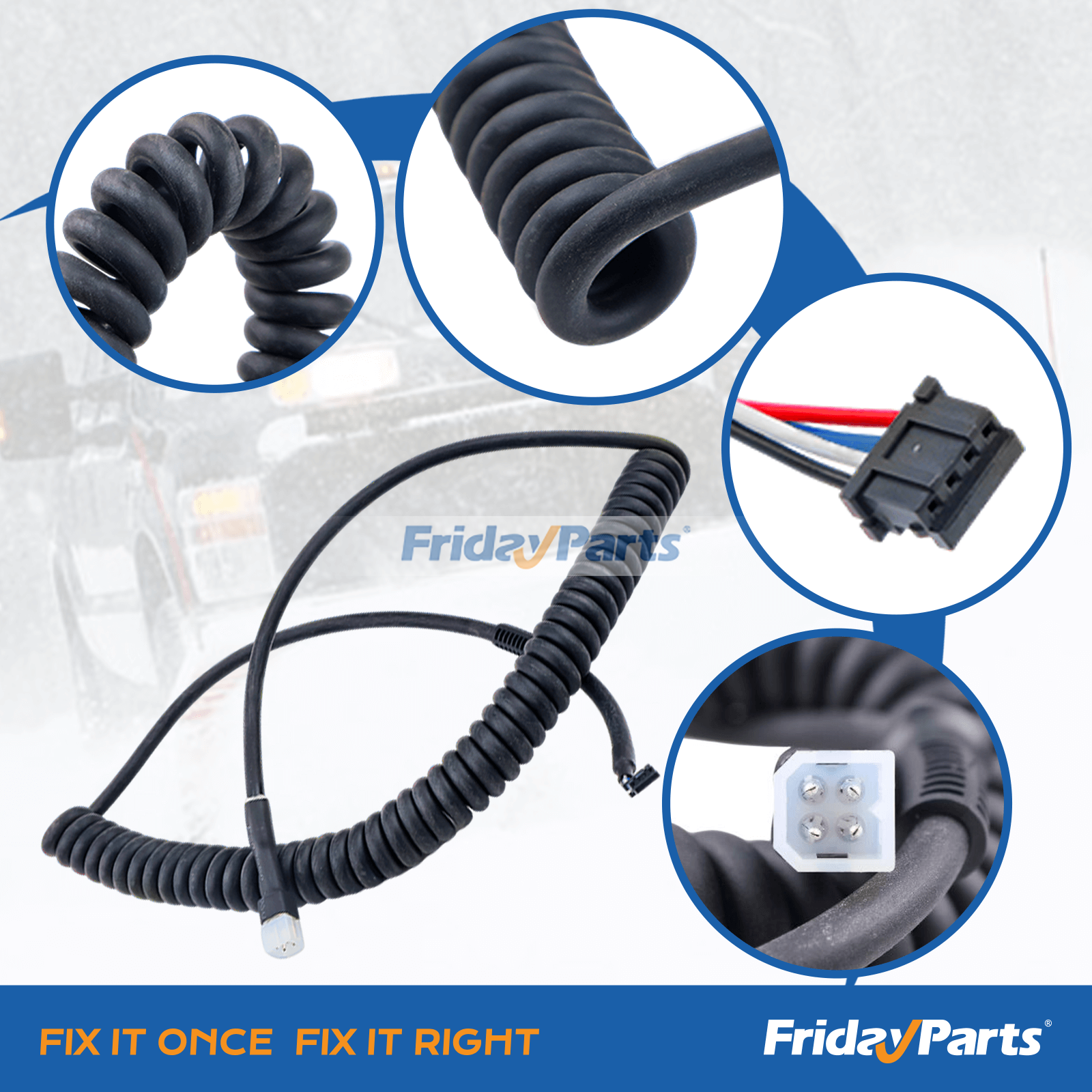 4 Pin Controller Cable 96464 Compatible with Western Fisher Fleet Flex Straight Blade Snow Plow