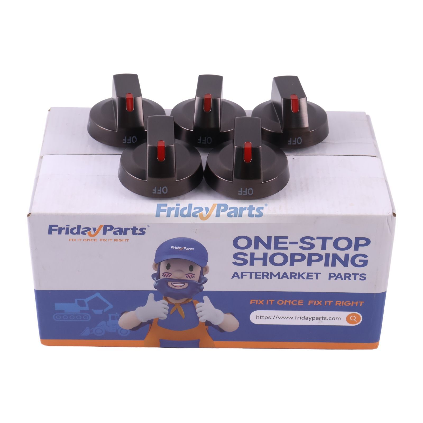 5 Pieces Range Surface Burner Knob DG64-00473B for Samsung NX58J5600SG/AA NX58K7850SG/AA NX58R5601SG/AA NX58J7750SG/AA