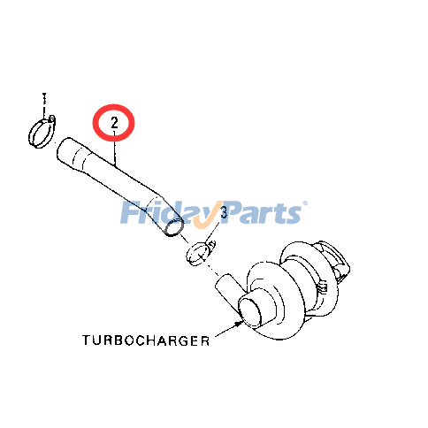 Excavator Turbocharger Out Hoseerpillar CAT