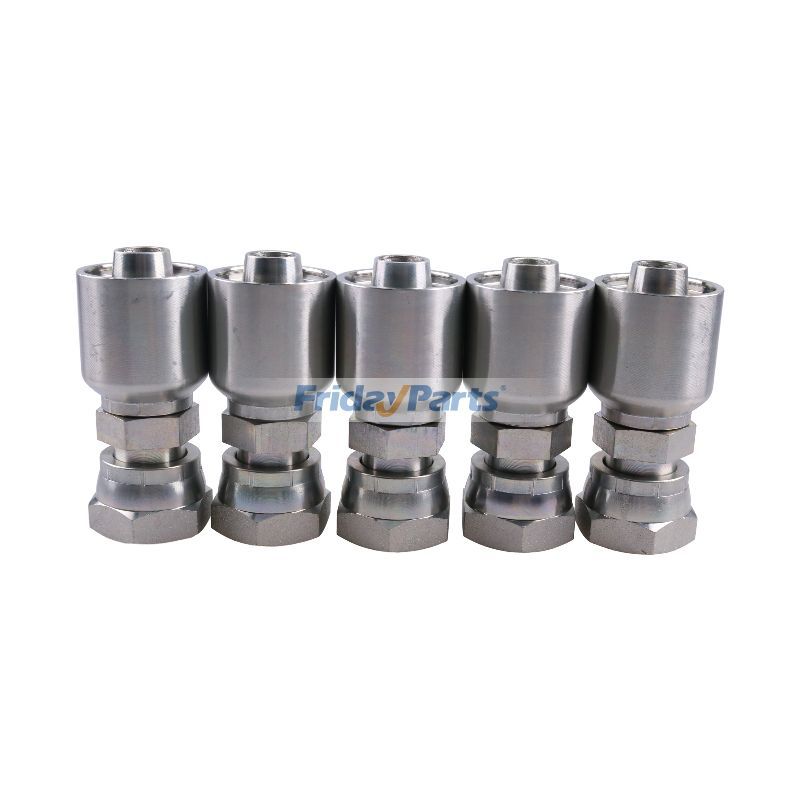 その他 3/4インチねじ付き油圧ホース継手5個