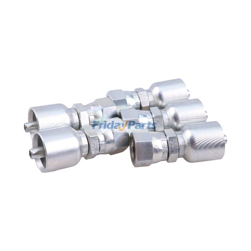 FridayPartsの3/8" メス JIC スイベル スレッド付き油圧ホース継手 5 個