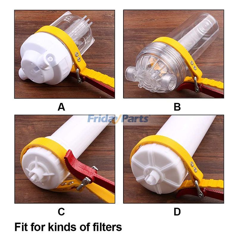 FridayPartsで6.3インチ (160mm) 容量の多目的ベルトストラップレンチ 23インチ (585mm) 長さ調節可能なストラップと12インチ (300mm) スチールハンドルを購入