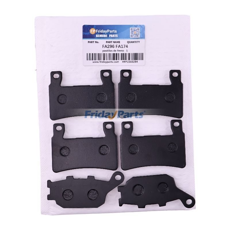 6 Pcs Front Rear Brake Pad FA296 FA174 for Honda Motorcycle CBR600F4i Sport 2001-2006