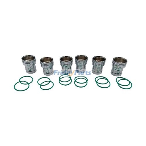 【EEUN】Cat sleeve 6 Pcs Injector Sleeve With O-Ring 227-1200 for Caterpillar