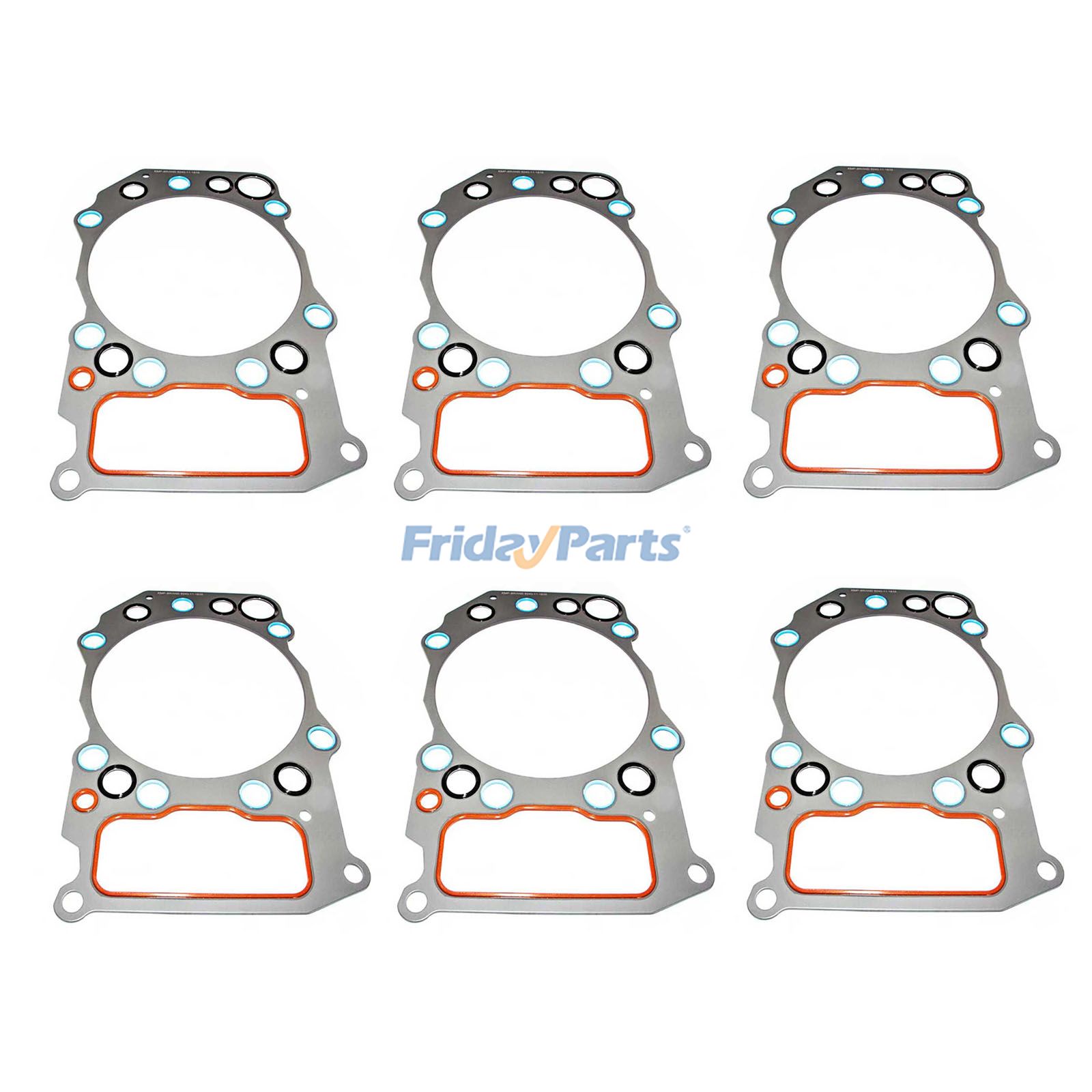 6 Pieces Cylinder Head Gasket 4095440 for Cummins Engine QSK23 Hyundai Excavator R1200-9
