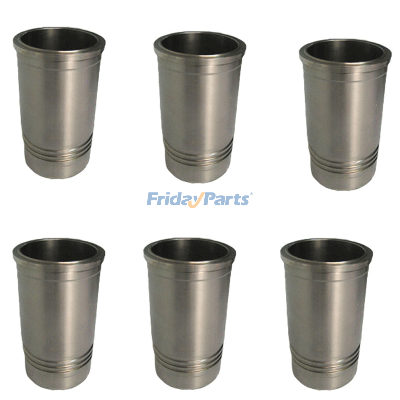 6 Pieces  Cylinder Liner 6150-21-2221 6150-21-2222 for Komatsu Engine 6D125 6D125E Excavator PC400-5 PC300-3