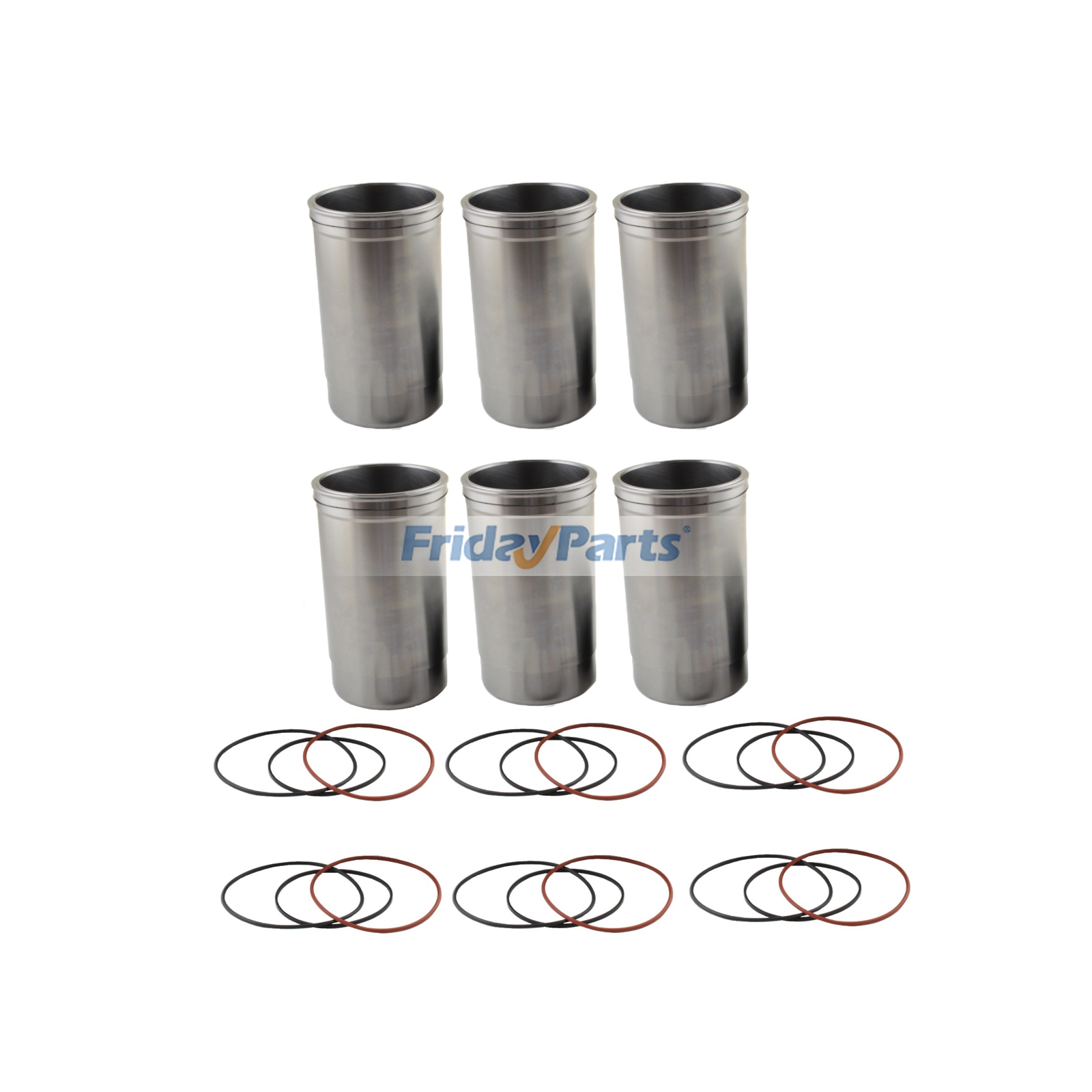 6 piezas de camisa de cilindro con anillo de sellado de agua DZ124284 para motor John Deere 6068 6090, cosechadora S660 S670 S760, tractor 7230R 8360R 8430 8520 9520