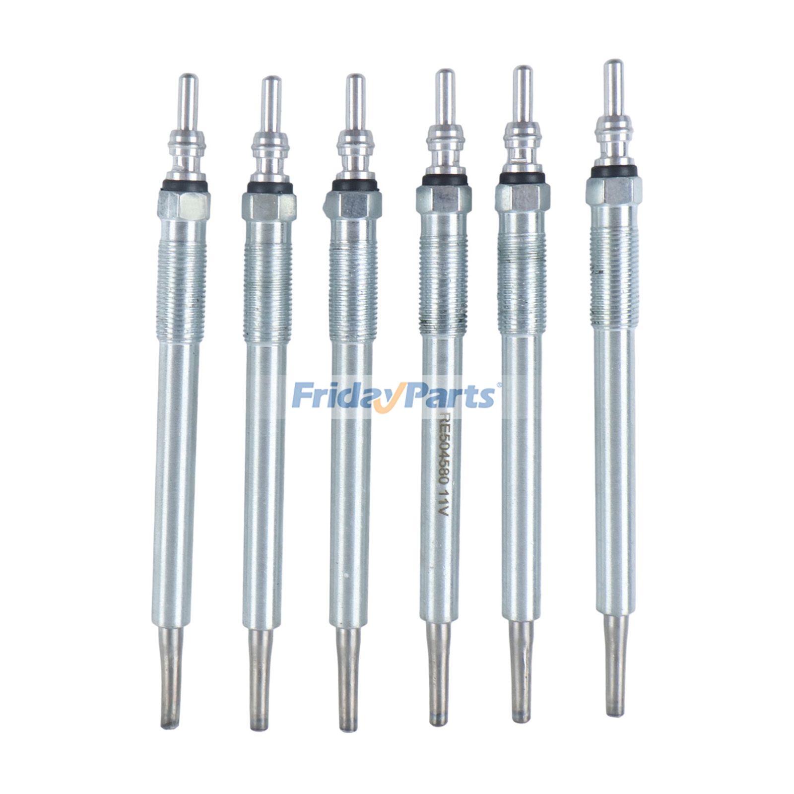 Lot de 6 bougies de préchauffage pour injection de carburant RE504580, compatibles avec les moteurs John Deere suivants : tracteurs 3029, 4045, 6068, 6081, 6320, 6420, 6820, 7220, 7720, 7920 et moissonneuses-batteuses 9550, 9540WTS, 9560 et 9580.