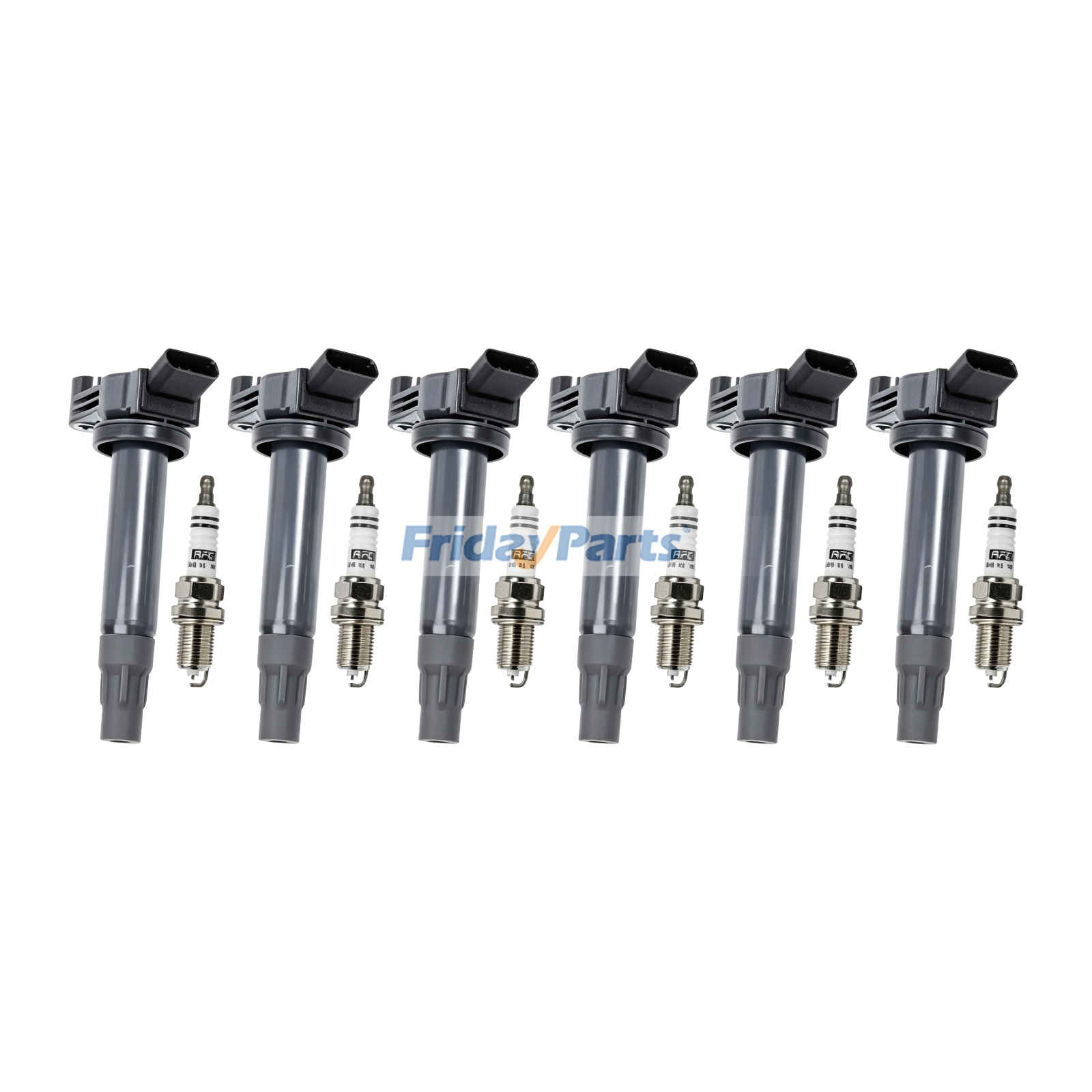 6 Pieces Ignition Coil & Spark Plug 90919-02246 90080-019025 for Toyota Engine 3MZFE 3.3L V6 Camry Highlander Solara Lexus ES330 RX330 RX400h 2004-2010