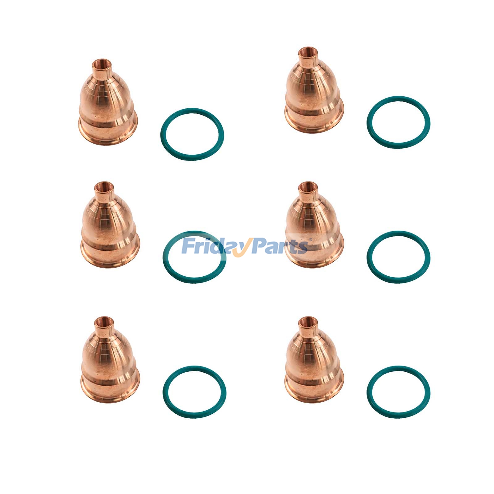 6 Pieces Injector Hole & Seal 23501580 8929078 for Detroit Engine S60 12.7L DD50 DD60