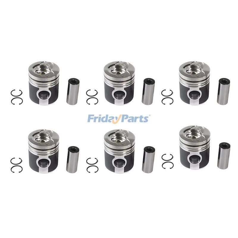 Kit de pistons 6 pièces 65.02501-0222 pour moteur Doosan Daewoo D2366 excavatrice DH280 DH320 SOLAR 400LC-V 500LC-V 470LC-V 420LC-V