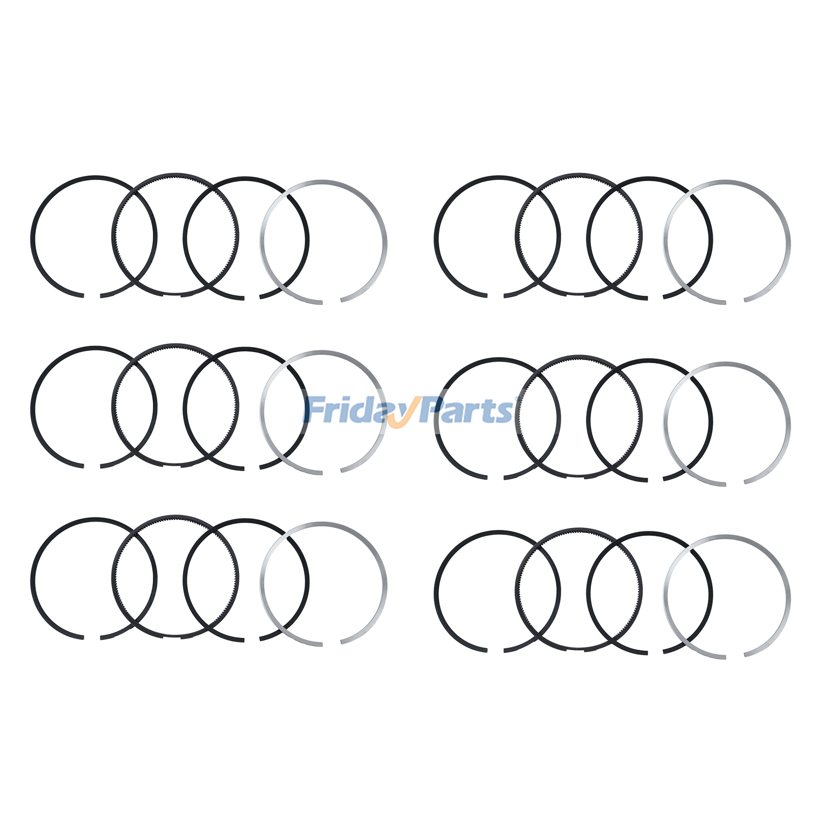 Anillo de pistón de 6 piezas 3801755 para motor Cummins NTA855A NT855 N855 N14