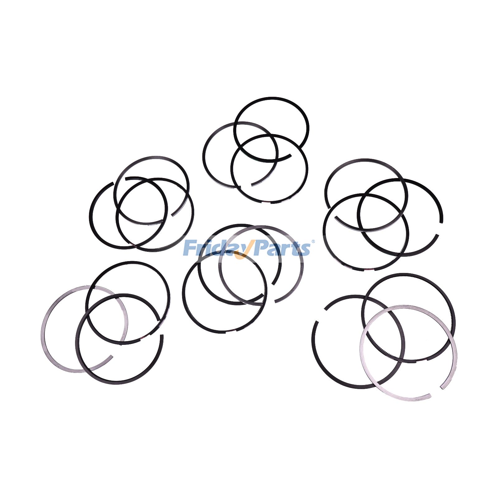 6 Pieces Piston Ring 4955169 4955366 for Cummins Engine 6.7L 4B3.9 6C8.3 ISB4.5 6B5.9 QSB4.5 QSB6.7 ISBE ISD6.7