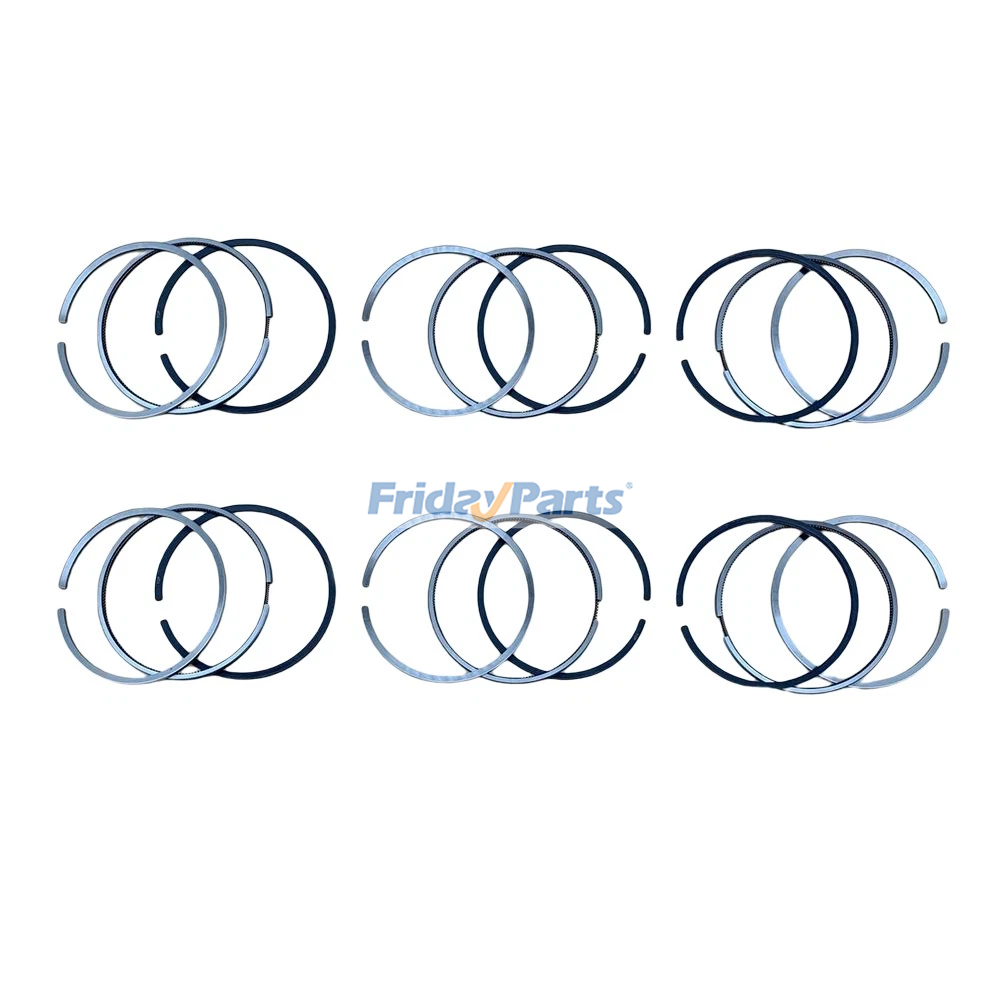 Kit de 6 segments de piston 4089643 4376319 pour moteur Cummins 6C ISC QSC C8.3 L8.9 ISL QSL L375 T375