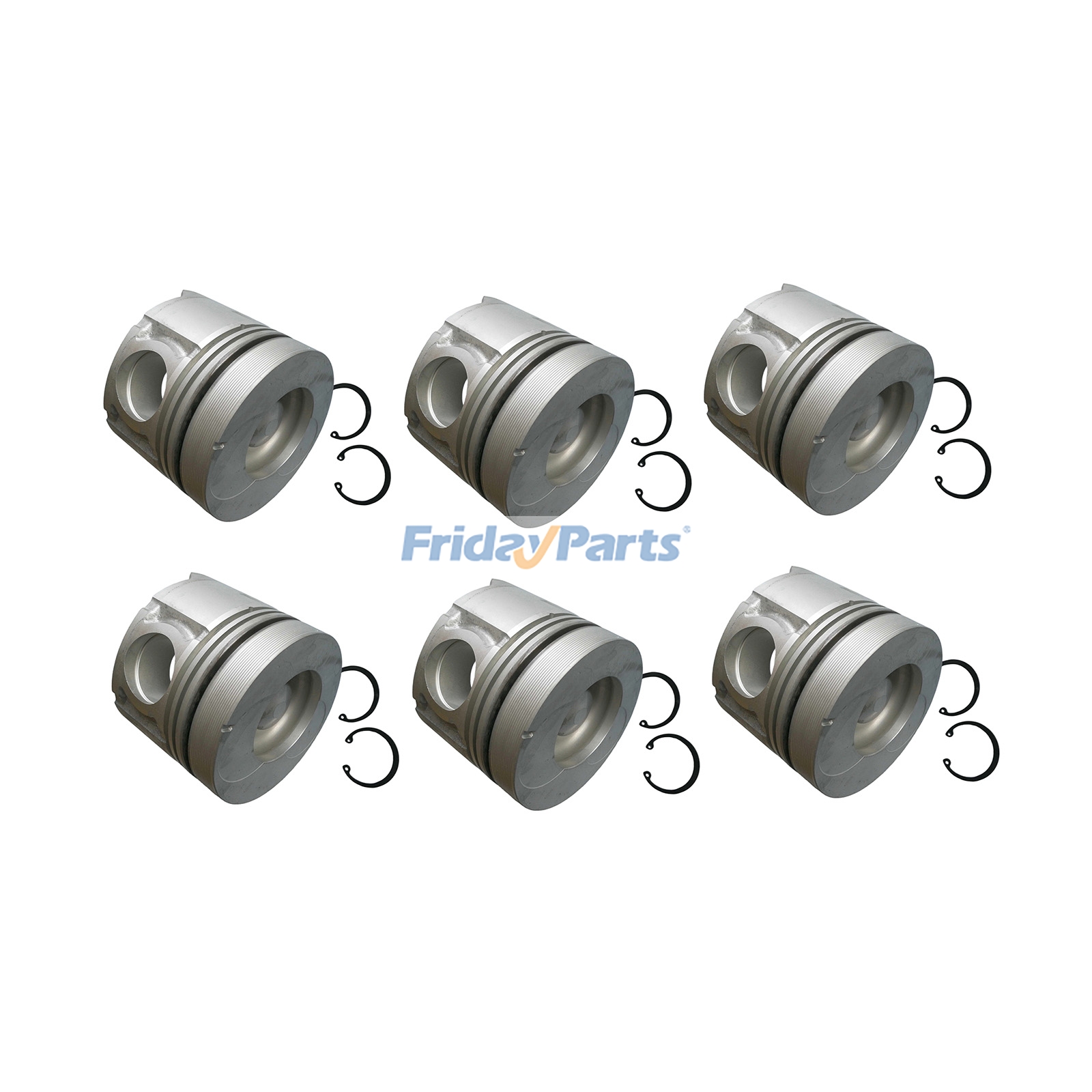 6 Pieces Piston With Clip for Isuzu Engine 6BG1-TRB05