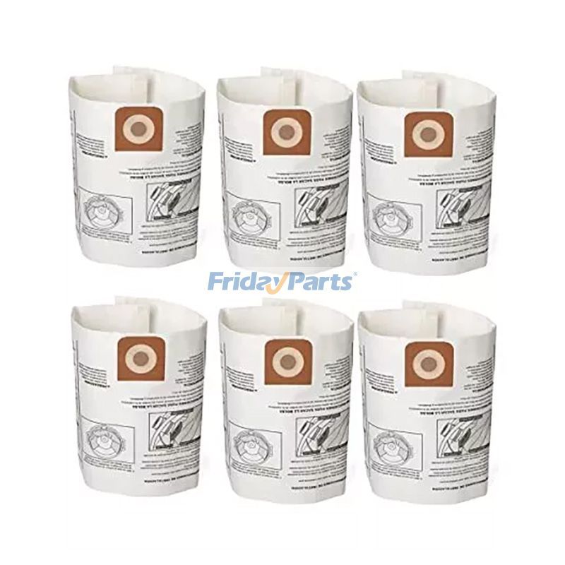 Lot de 6 sacs à poussière pour aspirateur sec et humide 38749 pour aspirateur d'atelier Craftsman de 16 à 20 gallons Ridgid
