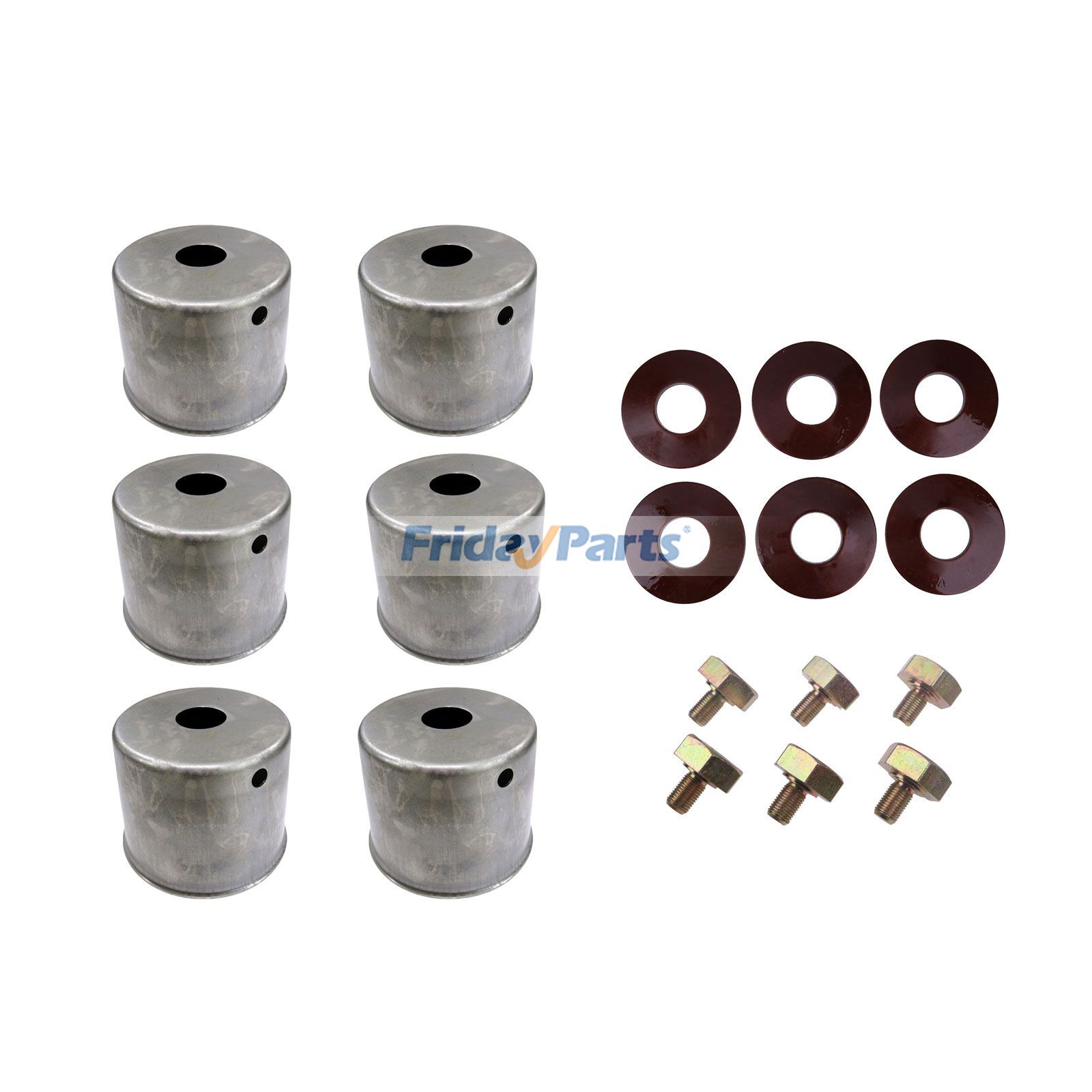 6 Sets Blade Bolt Beveled Washer & Dust Cup Cover Kit K5647-34310 for Kubota Mower RCK54P RCK60P RCK72P