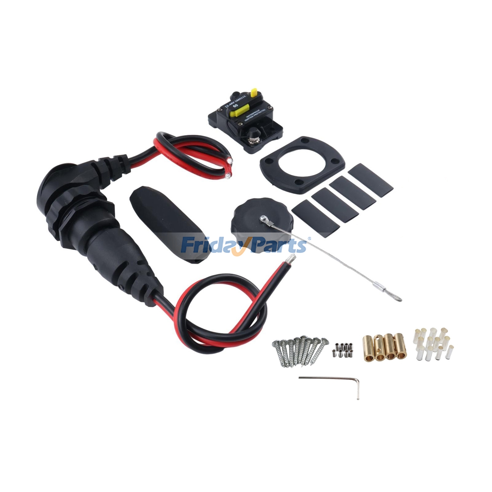 60 AMP Circuit Breaker & Trolling Motor Plug Receptacle Combo FridayParts